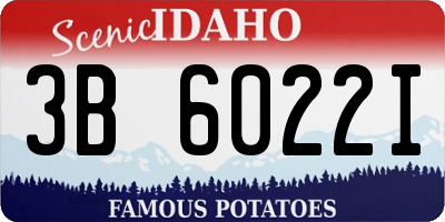 ID license plate 3B6022I
