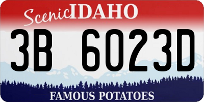 ID license plate 3B6023D