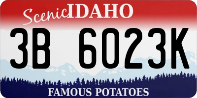 ID license plate 3B6023K