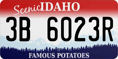 ID license plate 3B6023R