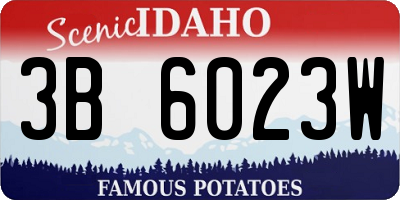 ID license plate 3B6023W