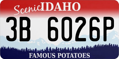 ID license plate 3B6026P
