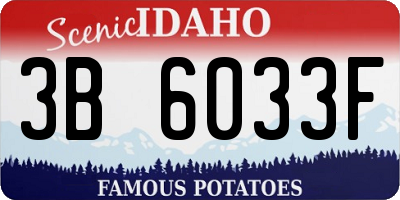 ID license plate 3B6033F