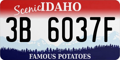 ID license plate 3B6037F