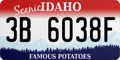 ID license plate 3B6038F