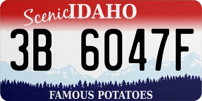 ID license plate 3B6047F