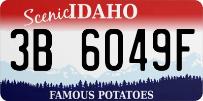 ID license plate 3B6049F