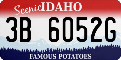 ID license plate 3B6052G