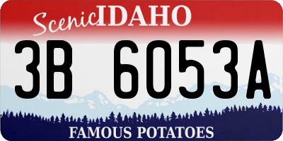 ID license plate 3B6053A