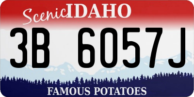 ID license plate 3B6057J