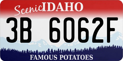 ID license plate 3B6062F