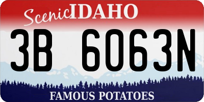 ID license plate 3B6063N