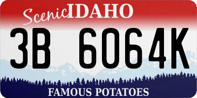 ID license plate 3B6064K