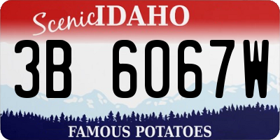 ID license plate 3B6067W