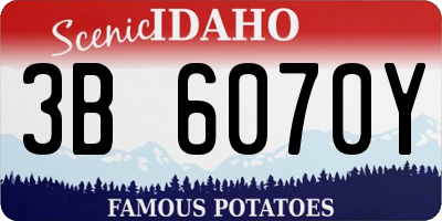 ID license plate 3B6070Y