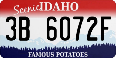 ID license plate 3B6072F