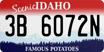 ID license plate 3B6072N
