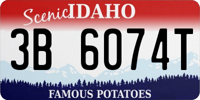 ID license plate 3B6074T