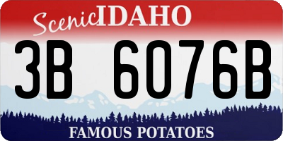 ID license plate 3B6076B