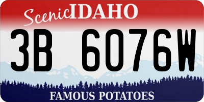 ID license plate 3B6076W