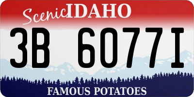 ID license plate 3B6077I