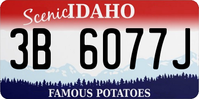ID license plate 3B6077J