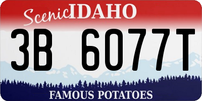 ID license plate 3B6077T