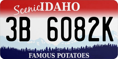 ID license plate 3B6082K