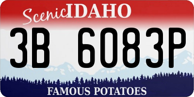 ID license plate 3B6083P