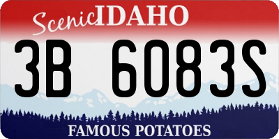 ID license plate 3B6083S