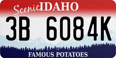 ID license plate 3B6084K