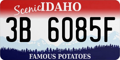 ID license plate 3B6085F