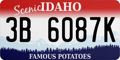ID license plate 3B6087K