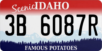 ID license plate 3B6087R