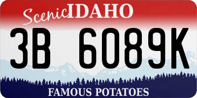 ID license plate 3B6089K