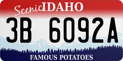 ID license plate 3B6092A
