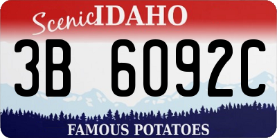 ID license plate 3B6092C