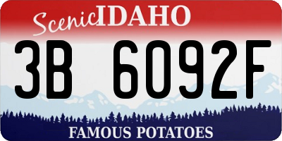 ID license plate 3B6092F