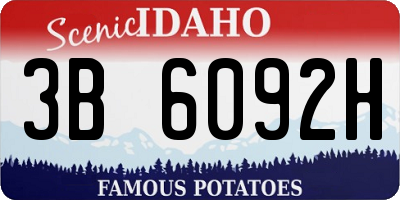 ID license plate 3B6092H