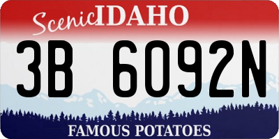 ID license plate 3B6092N