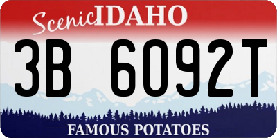 ID license plate 3B6092T