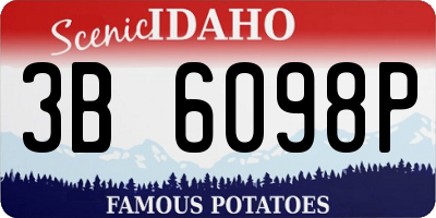 ID license plate 3B6098P