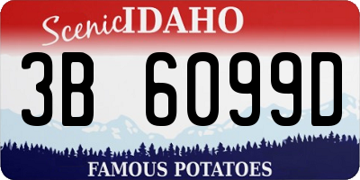 ID license plate 3B6099D