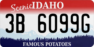 ID license plate 3B6099G