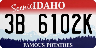 ID license plate 3B6102K