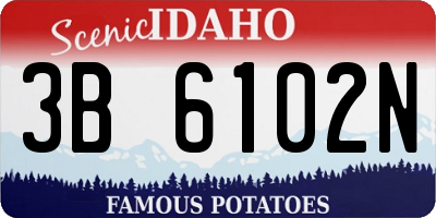 ID license plate 3B6102N