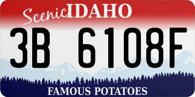 ID license plate 3B6108F