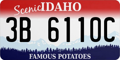 ID license plate 3B6110C