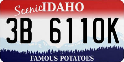 ID license plate 3B6110K