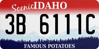 ID license plate 3B6111C